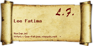 Lee Fatima névjegykártya